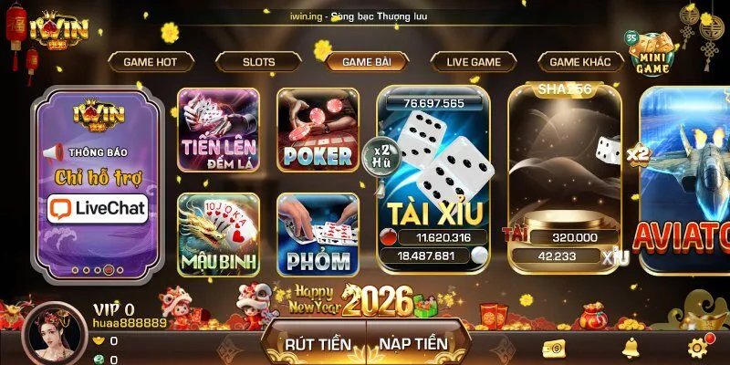 Top 10 cổng game bài Phỏm uy tín - Iwin